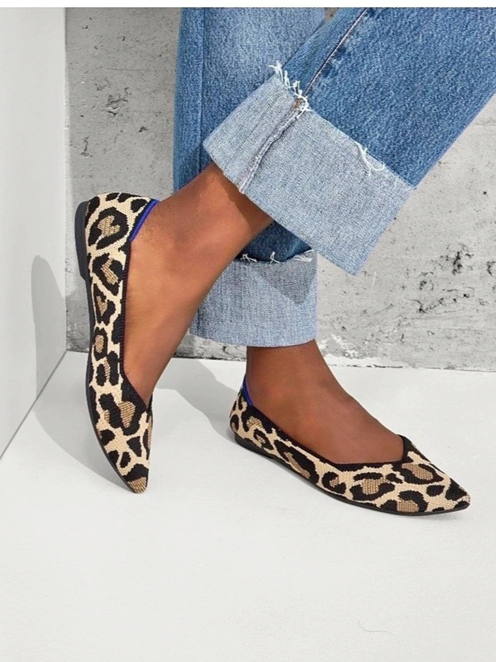 Rothy's The Point II-Wide Desert Cat Pointed-Toe Flats